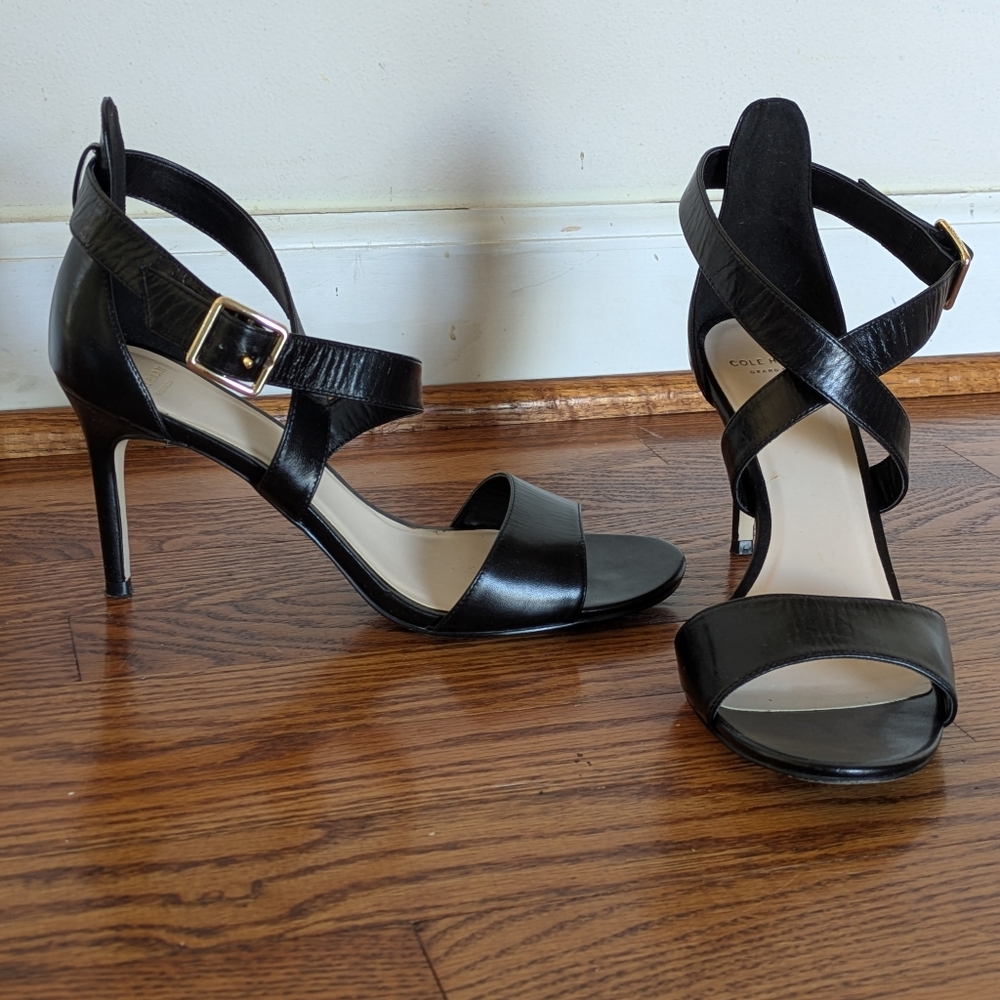 Cole Haan Black Strappy Heels Size 9